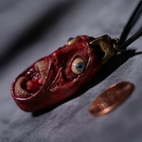 Image 5 of Berserk Egg of the King blood tears pendant, leather cord, bronze hardware, OOAK