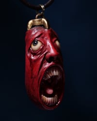 Image 7 of  Behelit Egg of the King blood tears pendant, leather cord, bronze hardware, OOAK