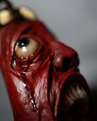 Image 6 of  Behelit Egg of the King blood tears pendant, leather cord, bronze hardware, OOAK