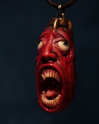 Image 8 of  Behelit Egg of the King blood tears pendant, leather cord, bronze hardware, OOAK