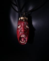 Image 12 of  Behelit Egg of the King blood tears pendant, leather cord, bronze hardware, OOAK