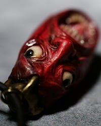 Image 2 of  Behelit Egg of the King blood tears pendant, leather cord, bronze hardware, OOAK