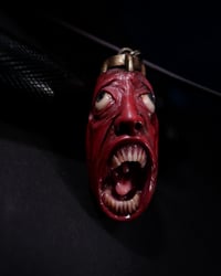 Image 1 of  Behelit Egg of the King blood tears pendant, leather cord, bronze hardware, OOAK