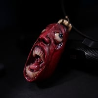 Image 5 of  Behelit Egg of the King blood tears pendant, leather cord, bronze hardware, OOAK