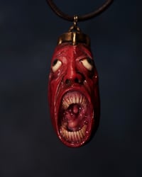 Image 16 of  Behelit Egg of the King blood tears pendant, leather cord, bronze hardware, OOAK