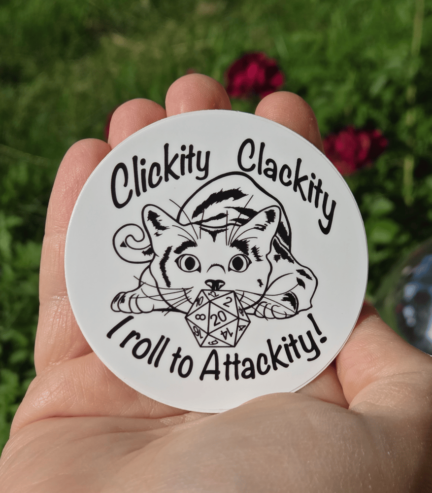 Image of Attack-kitty circle Sticker DISCONTINUEING