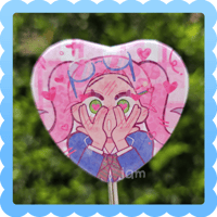 school mizi ❄️ heart button badge