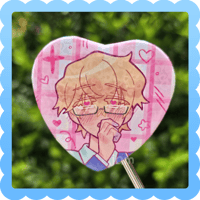 school luka ❄️ heart button badge