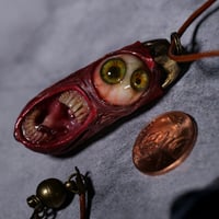 Image 9 of Duel Iris "Screaming Behelit", flash reflective+glow in the dark eyes - Morgans Mutations