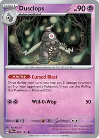 Dusclops - 036/131 - SV: Prismatic Evolutions - Near Mint x4