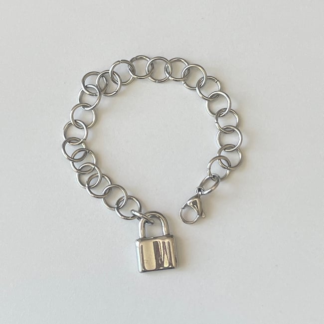 padlock ring chain bracelet