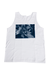ABSTRACT MY BLOOM TANK (WHITE/NAVY)