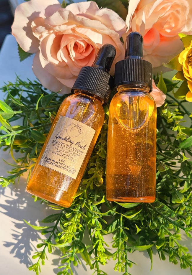 Sparkling Peach Botanical Body Oil 1 oz Bottle