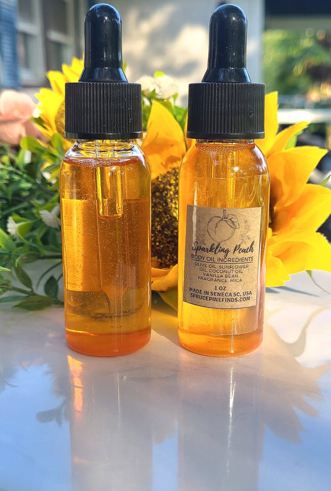 Sparkling Peach Botanical Body Oil 1 oz Bottle