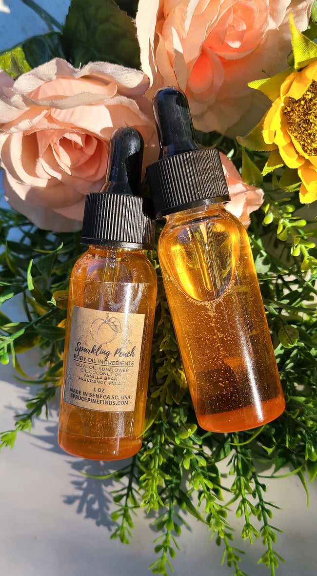 Sparkling Peach Botanical Body Oil 1 oz Bottle