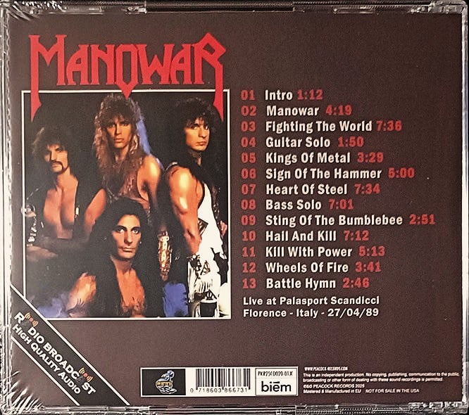 MANOWAR - Battle Hymns in Italy CD PRE ORDER