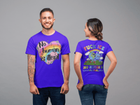 Image 1 of "Bold Heart Tee: No Human is Illegal" Unisex Crewneck T-Shirt