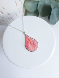 Image 2 of Coral Marble Teardrop Pendant 