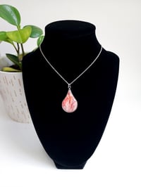 Image 1 of Coral Marble Teardrop Pendant 