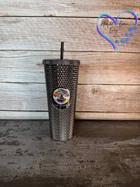 Image 4 of 24oz Just Breathe Studded Tumbler