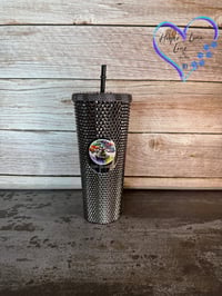 Image 1 of 24oz Just Breathe Studded Tumbler