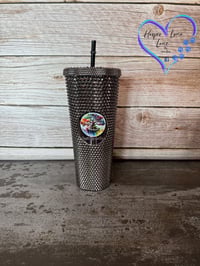 Image 5 of 24oz Just Breathe Studded Tumbler