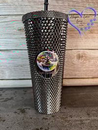 Image 2 of 24oz Just Breathe Studded Tumbler