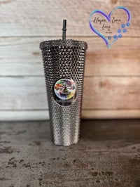 Image 3 of 24oz Just Breathe Studded Tumbler