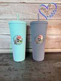 Image 1 of 24oz Living Life On the Bleachers Studded Tumbler