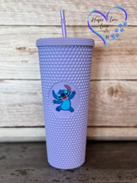 Image 3 of 24oz Stitch and Angel Studded Tumbler