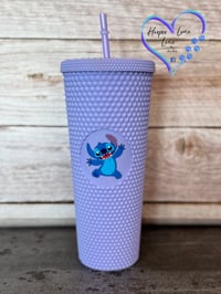 Image 4 of 24oz Stitch and Angel Studded Tumbler