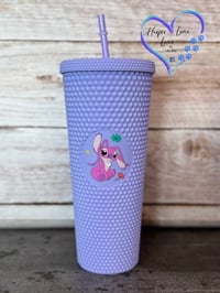 Image 7 of 24oz Stitch and Angel Studded Tumbler