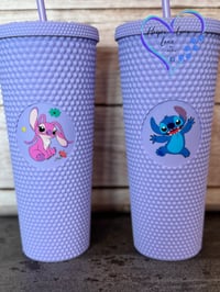 Image 2 of 24oz Stitch and Angel Studded Tumbler