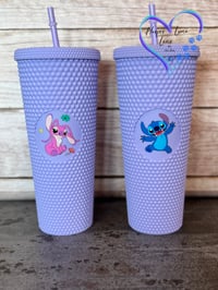 Image 9 of 24oz Stitch and Angel Studded Tumbler