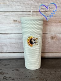 Image 1 of 24oz In a World Full of Roses, Be a Sunflower Studded Tumbler