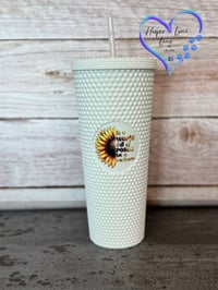 Image 3 of 24oz In a World Full of Roses, Be a Sunflower Studded Tumbler