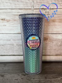 Image 1 of 24oz Sunrise Sunburn Sunset Repeat Studded Tumbler