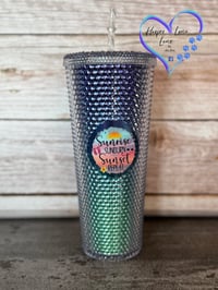 Image 2 of 24oz Sunrise Sunburn Sunset Repeat Studded Tumbler