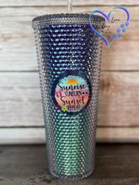 Image 3 of 24oz Sunrise Sunburn Sunset Repeat Studded Tumbler