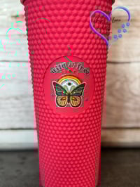 Image 4 of 24oz Wild and Free Butterfly Studded Tumbler