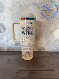 Image 1 of 40oz Fourth Wing Engraved Tumbler Custom Order