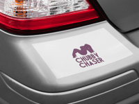 Image 5 of Chubby Chase Car Decal - Fun Car Exterior Sticker for All Models(1 or 2 pack).