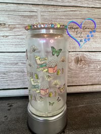 Image 1 of 16oz Book Shimmer Glass Can 