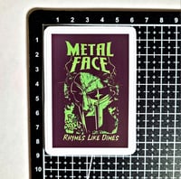 Image 2 of Metal Face MF DOOM Rhymes Like Dimes Matte Vinyl Sticker