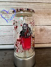 Image 1 of 16oz Halloween Horror Coffee Glass Can 