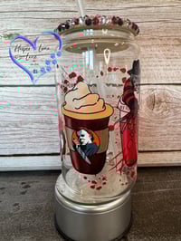 Image 3 of 16oz Halloween Horror Coffee Glass Can 
