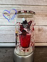 Image 4 of 16oz Halloween Horror Coffee Glass Can 