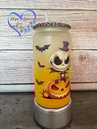 Image 2 of 16oz Jack Nightmare Before Christmas Halloween Glass Can