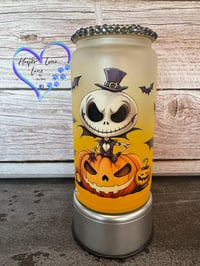 Image 1 of 16oz Jack Nightmare Before Christmas Halloween Glass Can