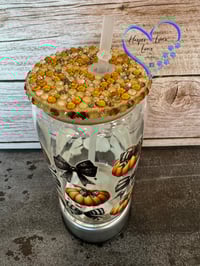 Image 4 of 16oz Pumpkins and Bows Glass Can 